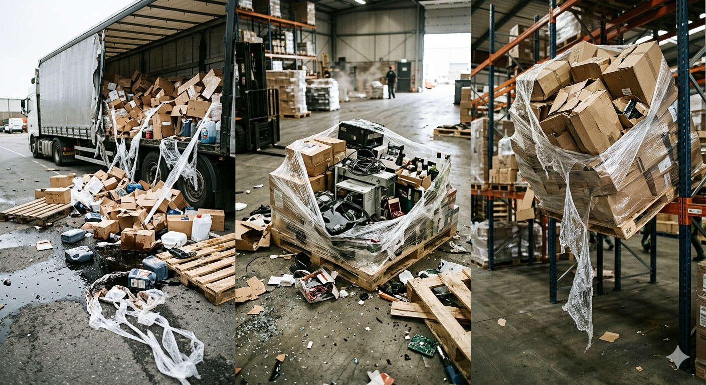 Transport damage — collapsed pallet